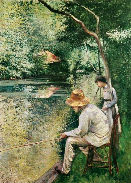Pesca de caña de Gustave Caillebotte