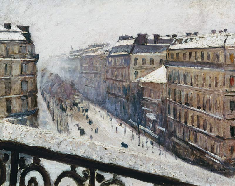 Boulevard Haussmann en la nieve de Gustave Caillebotte