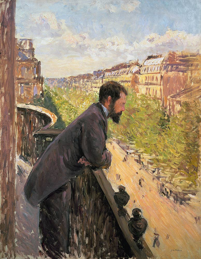Hombre en el balcón de Gustave Caillebotte