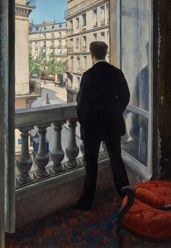 Hombre en la ventana de Gustave Caillebotte