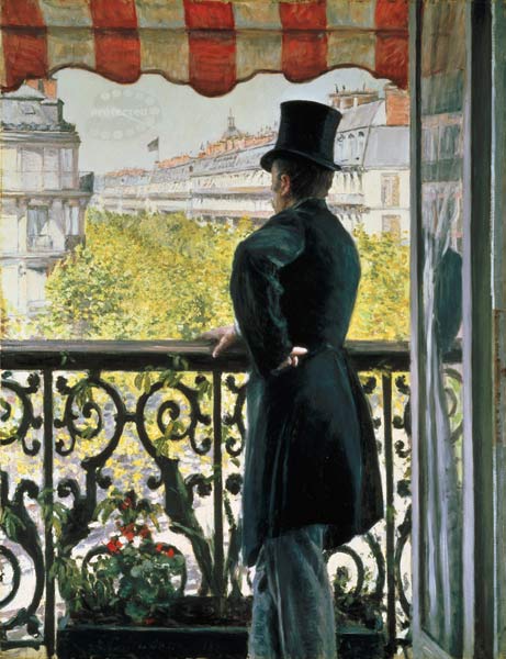 Man on A Balcony, Boulevard Haussmann de Gustave Caillebotte