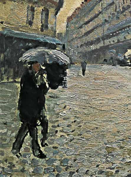 París bajo la lluvia de Gustave Caillebotte