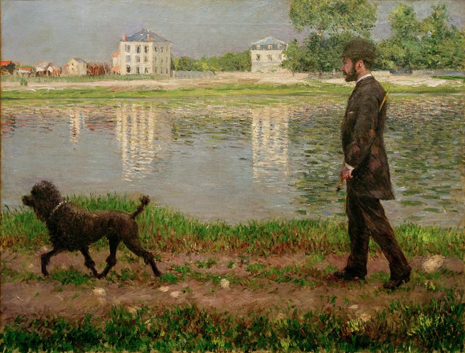 Richard Gallo et son chien Dick au Petit Gennevilliers de Gustave Caillebotte