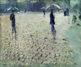 Calle de París en un día de lluvia