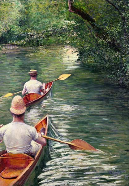 Las canoas, 1878 (óleo sobre lienzo) de Gustave Caillebotte