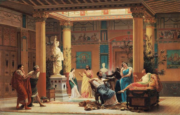 A Performance of 'The Fluteplayer' in the 'Roman' house of Prince Napoleon III (1808-73) 18 Avenue M de Gustave Clarence Rodolphe Boulanger