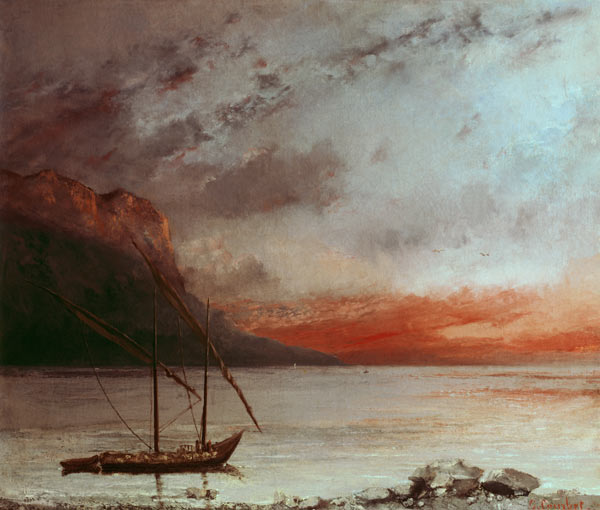 Sunset at Lake Geneva de Gustave Courbet
