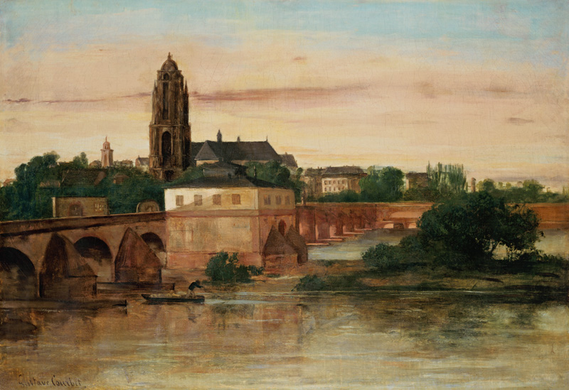 View of Frankfurt with the Old Bridge from Sachsenhausen de Gustave Courbet