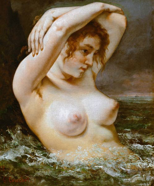 Tomando un baño de Gustave Courbet