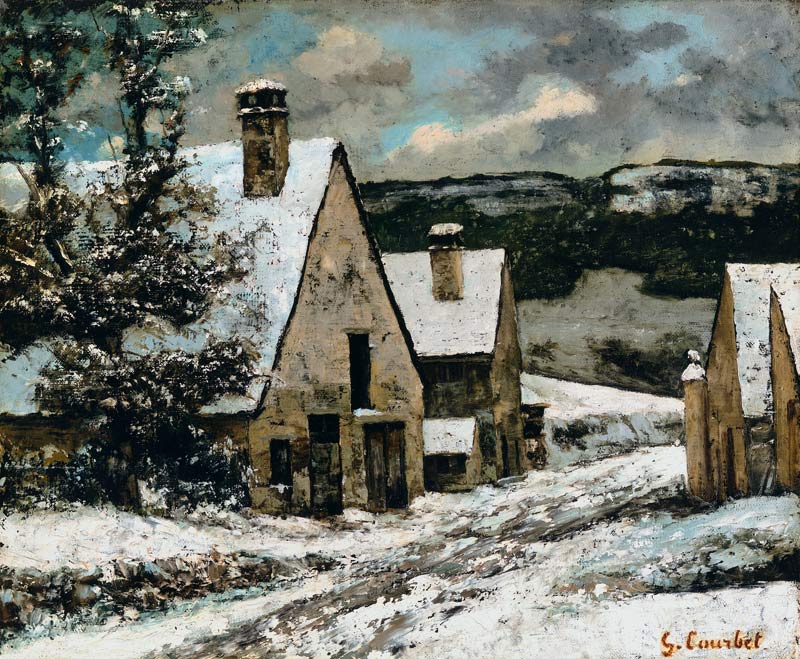 Village Edge in Winter de Gustave Courbet