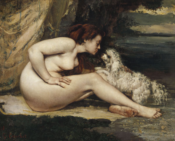 Femme nue au chien de Gustave Courbet