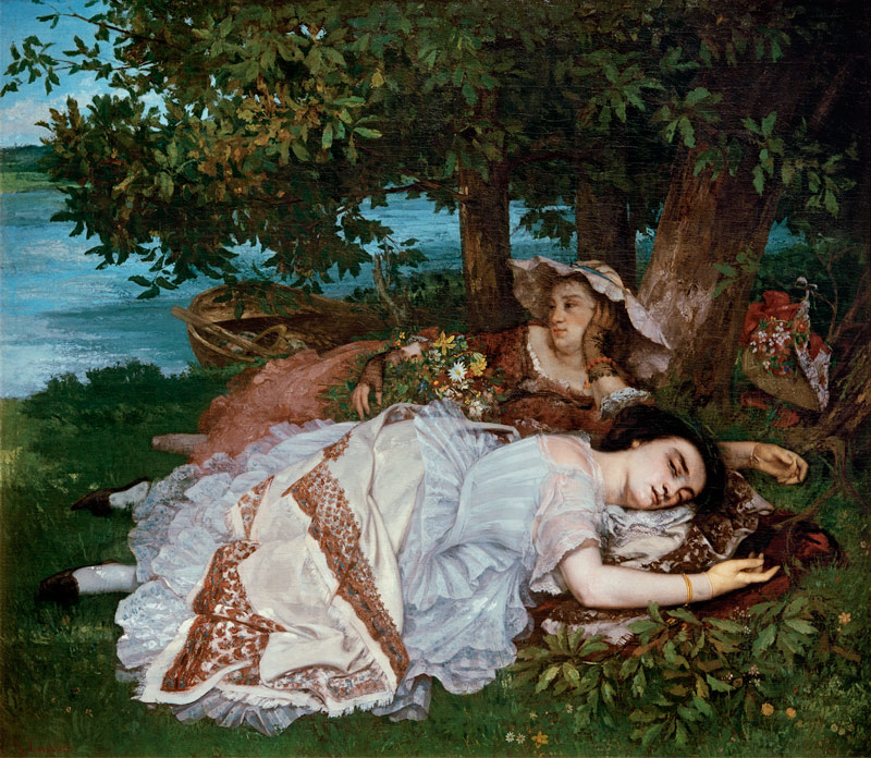 Girl on the shore of his de Gustave Courbet