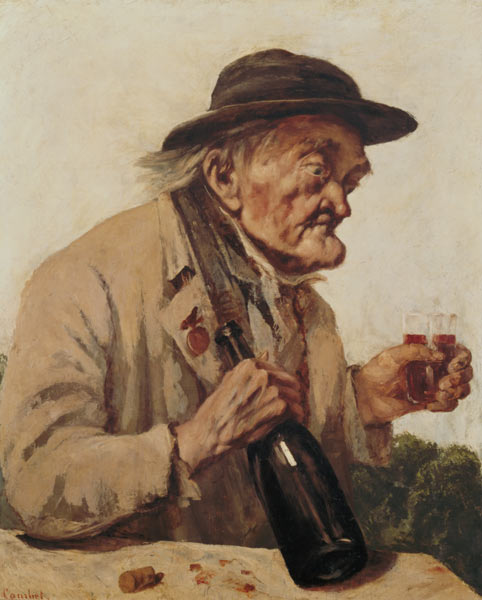 Old Man with a glass of wine de Gustave Courbet