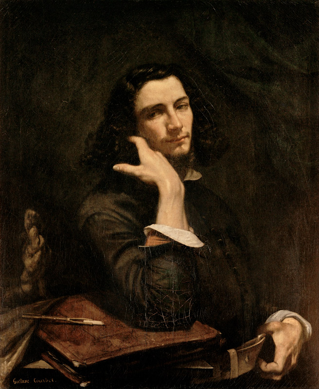 El hombre con el cinturón de cuero - Retrato del artista de Gustave Courbet