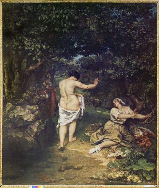 The taking a bath de Gustave Courbet