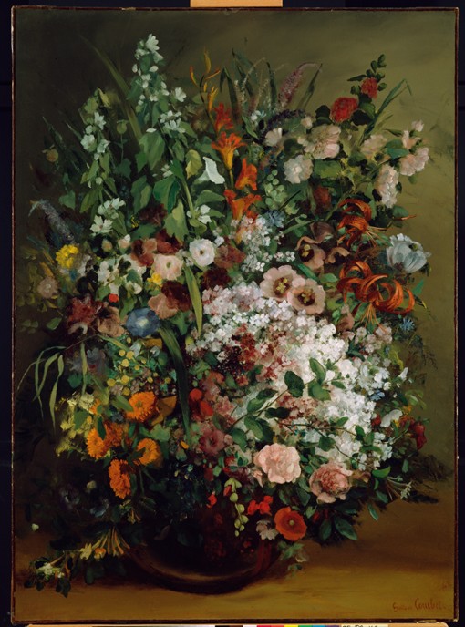 Bouquet of Flowers in a Vase de Gustave Courbet