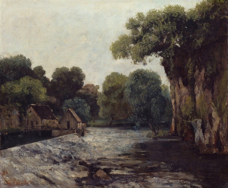The Weir at the Mill de Gustave Courbet