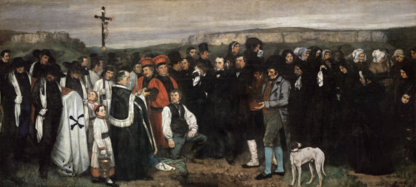 A Burial at Ornans (A Painting of Human Figures, the History of a Burial at Ornans) de Gustave Courbet