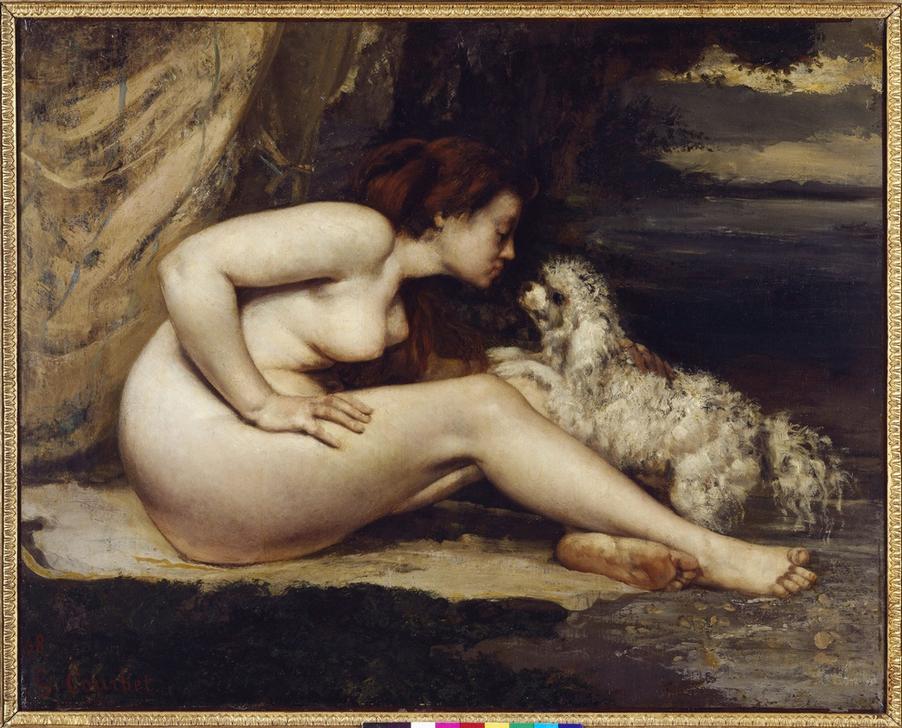 Femme nue au chien de Gustave Courbet
