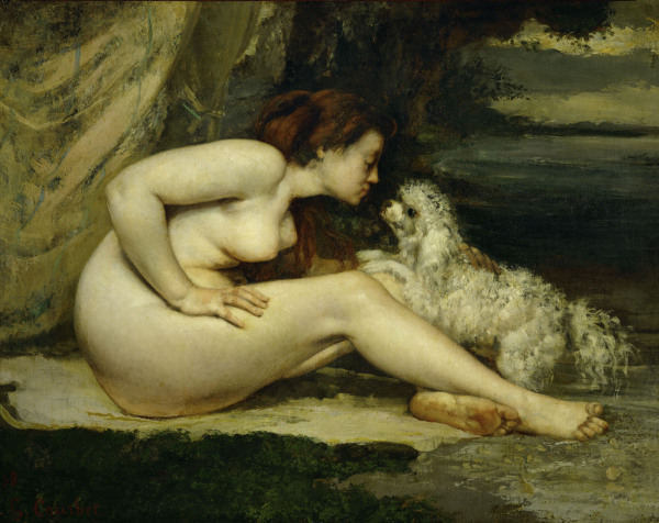 Nude with Dog de Gustave Courbet