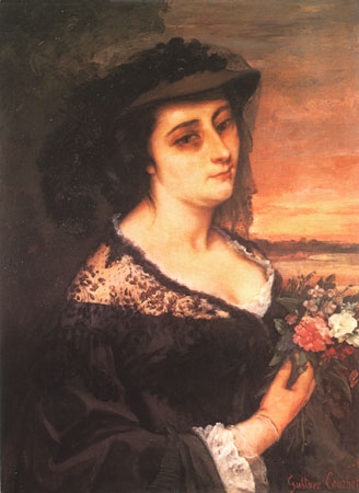La lady au chapeau noir lie in wait (for Borreau) de Gustave Courbet
