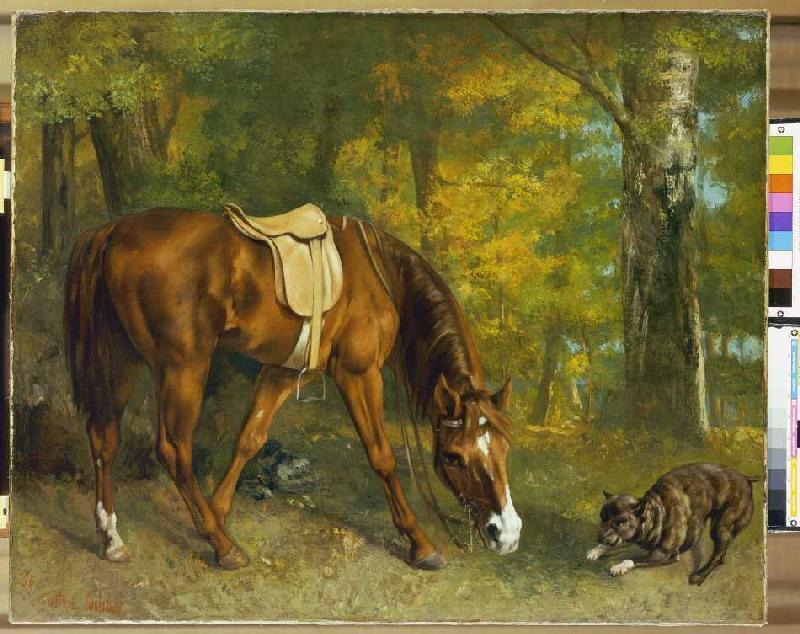 Horse in the woods de Gustave Courbet