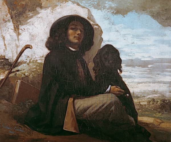 Gustave Courbet / Self-portrait with dog de Gustave Courbet