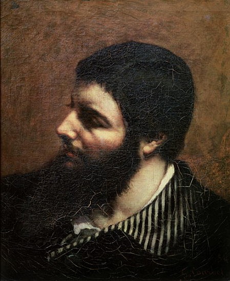 Self Portrait with Striped Collar de Gustave Courbet