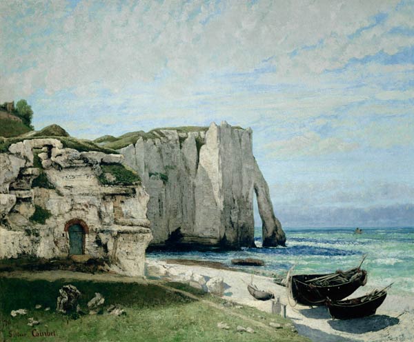 Cliff at Etretat de Gustave Courbet