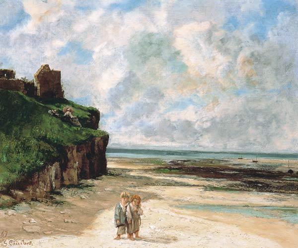 The Beach at Saint-Aubin-sur-Mer de Gustave Courbet