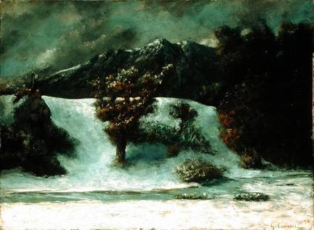 Winter Landscape With The Dents Du Midi de Gustave Courbet