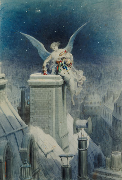 Christmas Eve (w/c & gouache on paper) de Gustave Doré