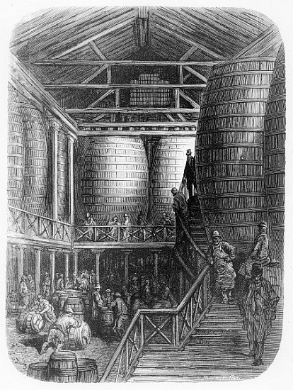 Large barrels in a brewery, from ''London, a Pilgrimage'', written by William Blanchard Jerrold (182 de Gustave Doré