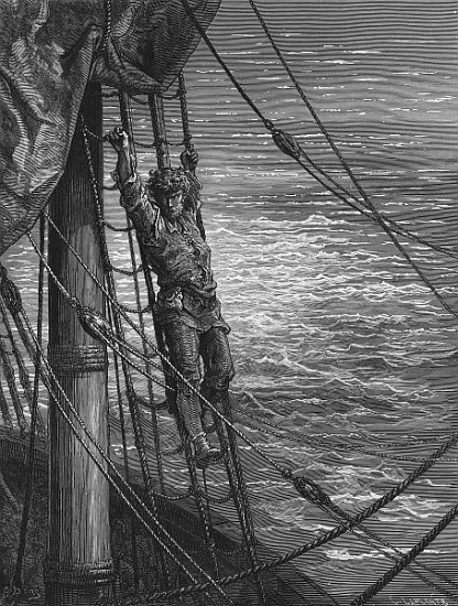 The Mariner describes to his listener, the wedding guest, his feelings of loneliness and desolation  de Gustave Doré