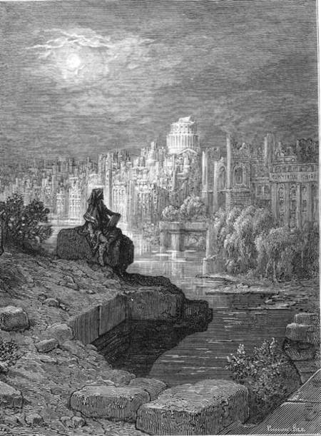 'The New Zealander' illustration from 'London: a Pilgrimage' by Blanchard Jerrold de Gustave Doré