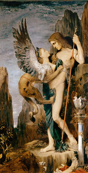 Ödipus and the sphinx. de Gustave Moreau