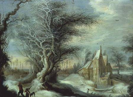 Winter Landscape with a Woodcutter de Gysbrecht Lytens or Leytens