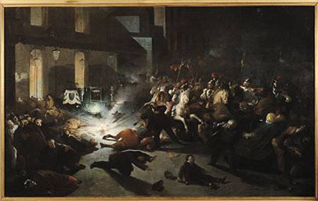 The Attempted Assassination of Emperor Napoleon III (1808-73) by Felice Orsini (1819-59) on the 14th de H. Vittori Romano