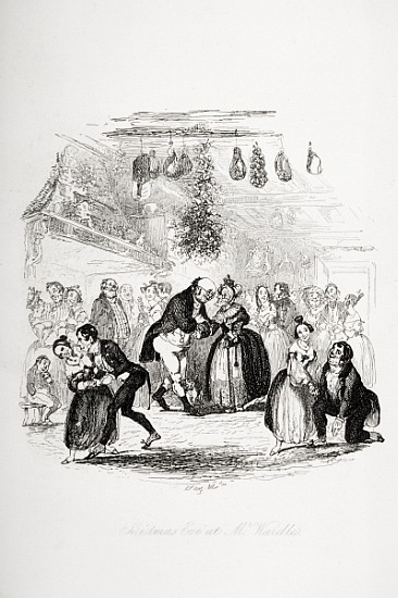 Christmas Eve at Mr. Wardle''s, illustration from `The Pickwick Papers'' Charles Dickens (1812-70) p de Hablot Knight (Phiz) Browne