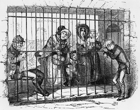 Kit in Jail, illustration from ''The Old Curiosity Shop'' Charles Dickens de Hablot Knight (Phiz) Browne