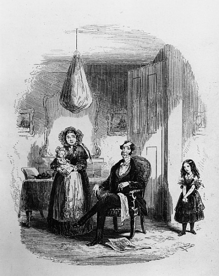 The Dombey Family, illustration from ''Dombey and Son'' Charles Dickens (1812-70) first published by de Hablot Knight (Phiz) Browne