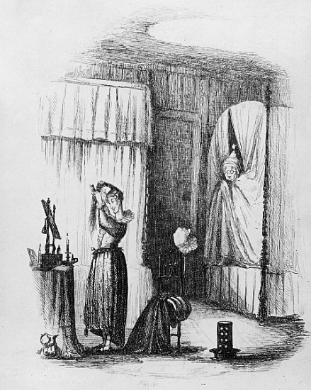 The Middle-Aged Lady in the Double-Bedded Room, illustration from ''The Pickwick Papers'' Charles Di de Hablot Knight (Phiz) Browne