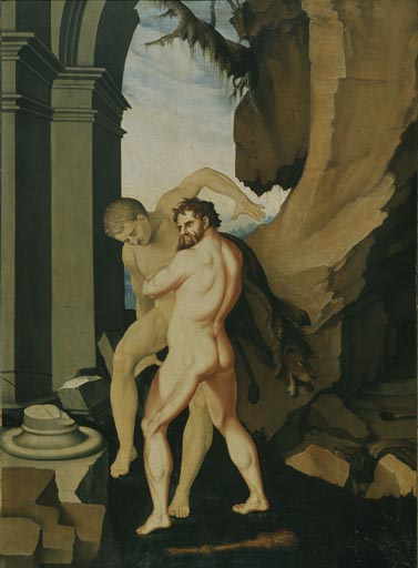 Herkules und Antaeus de Hans Baldung Grien