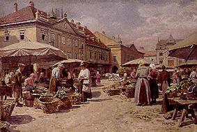 Market day in an old Austrian small town. de Hans Hamza