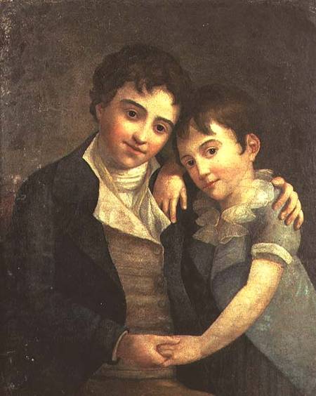 Portrait of Karl Thomas (1784-1858) and Franz Xaver (1791-1844), the two sons of Wolfgang Amadeus Mo de Hans Hansen