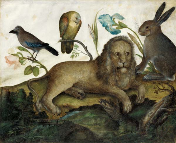 Pintura de un animal (león) de Hans Hoffmann