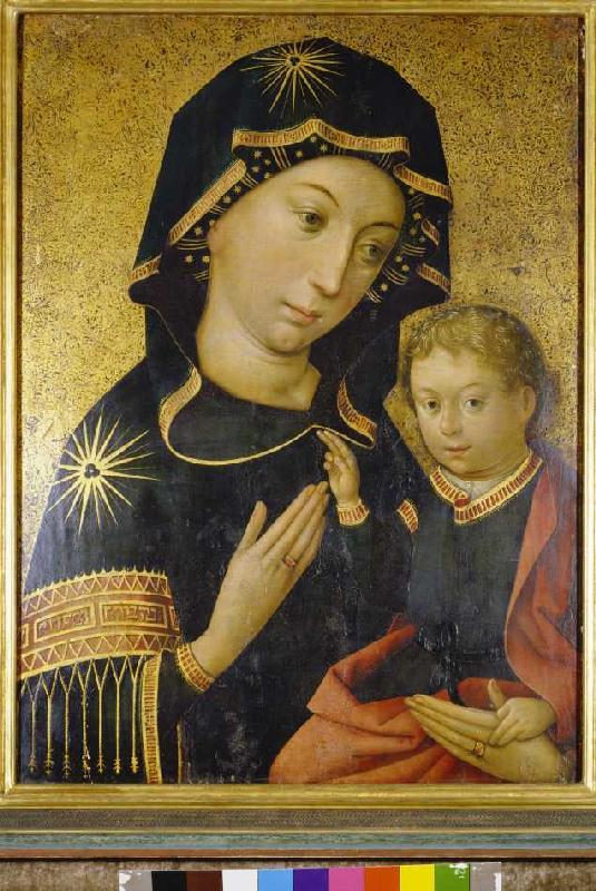 Maria with the Jesusknaben Hindelanger Madonna. de Hans Holbein el Anciano