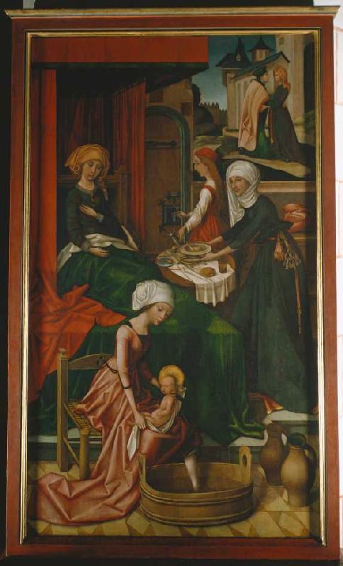 Mariae birth. Weingartner altar in the cathedral t de Hans Holbein el Anciano