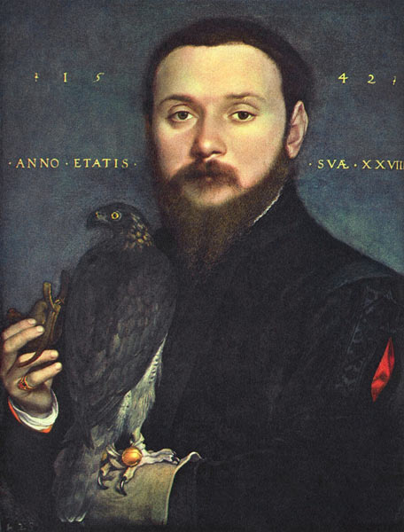 Nobleman with a falcon de Hans Holbein (el Joven)