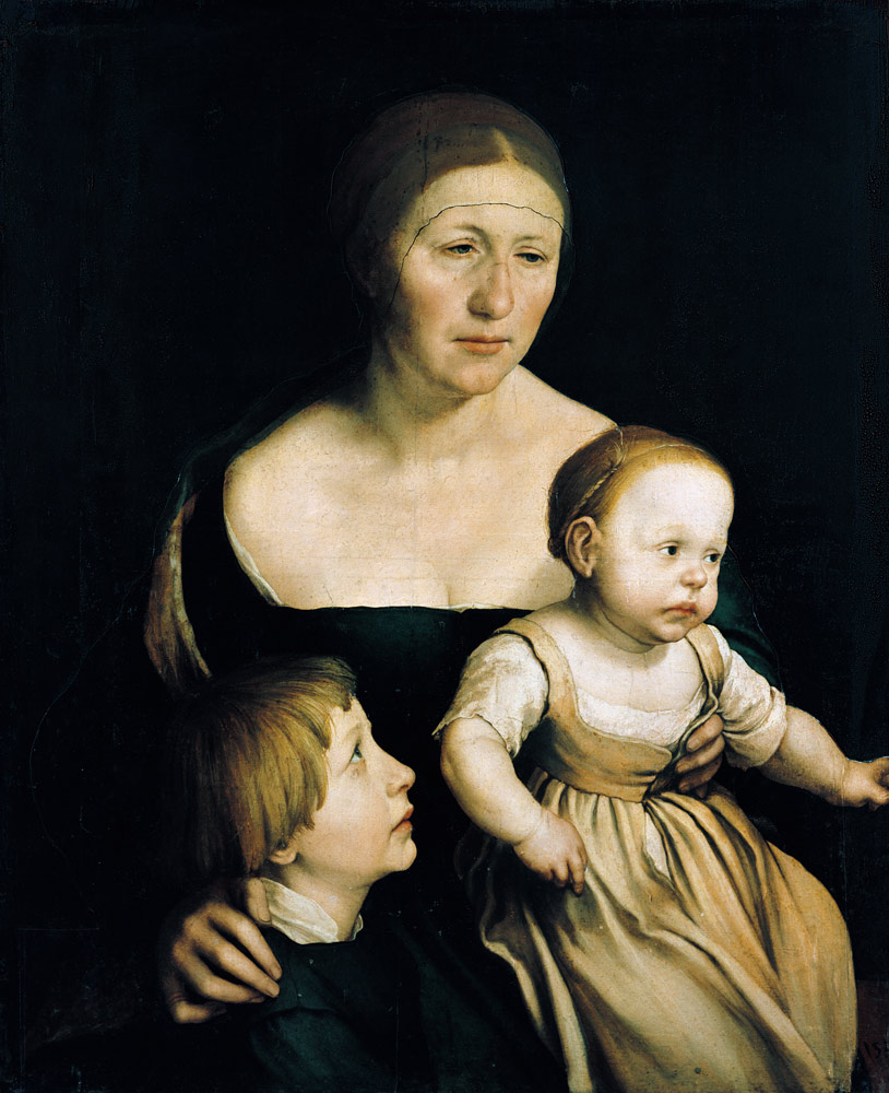 Family picture. The wife of the artist with the tw de Hans Holbein (el Joven)